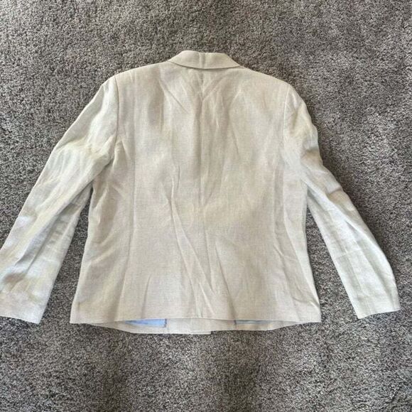 The Works Saks Fifth Avenue Women's Linen Blazer Jacket Career Size 16 Office - Picture 6 of 7